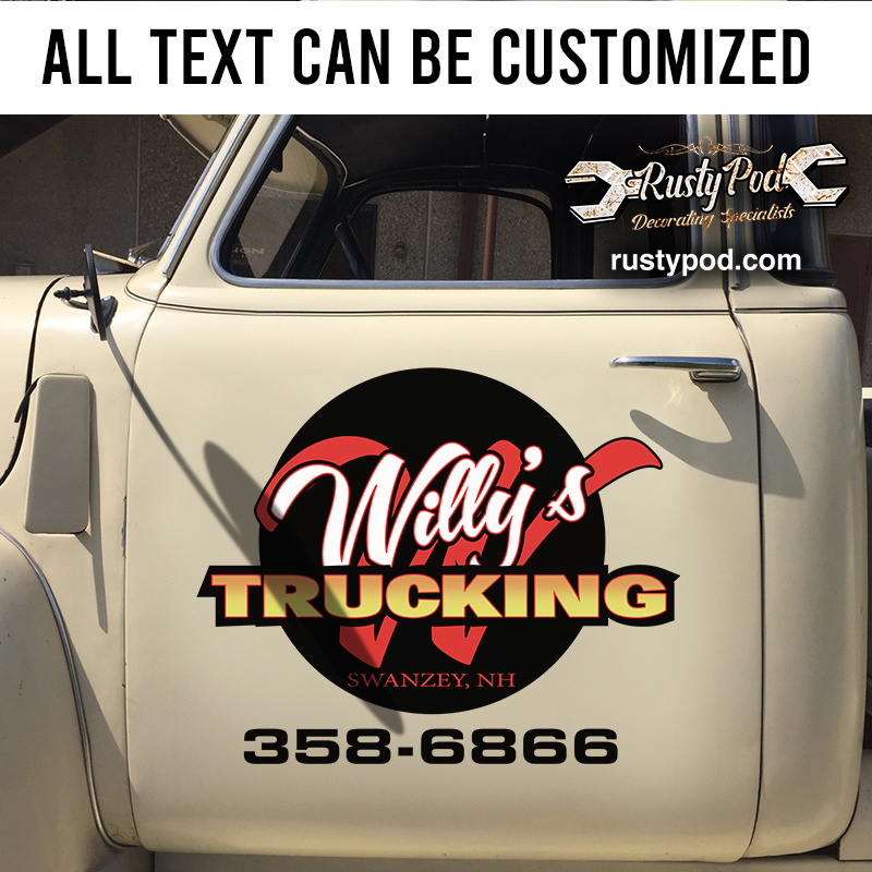 personalized monogram truck lettering vinyl sticker 10854